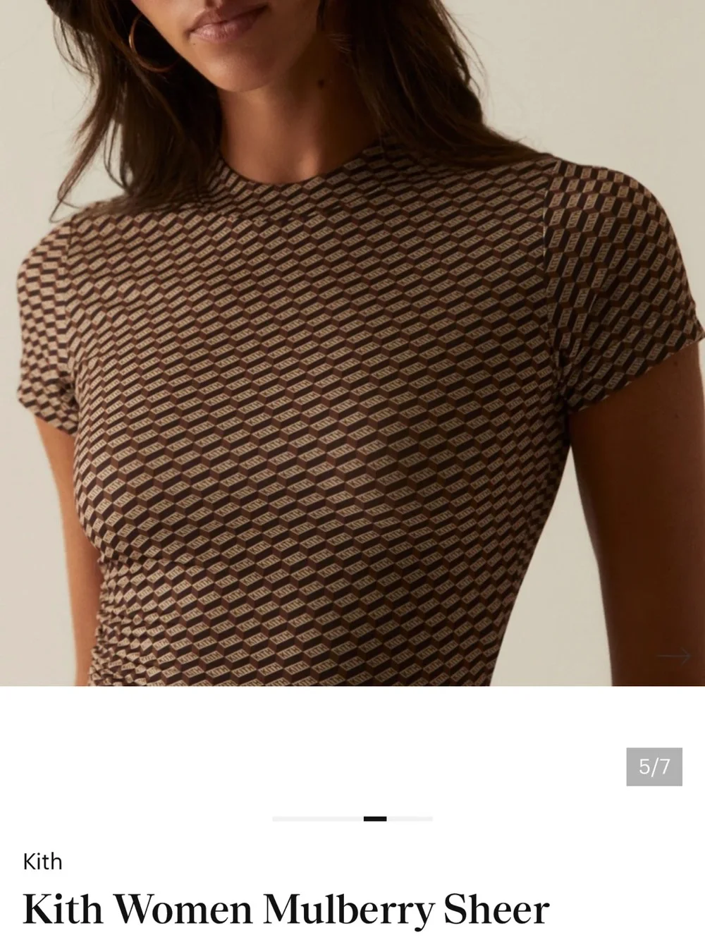 Kith Brown Patterned Crop Top